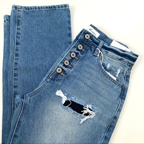 New Kancan High Rise distressed button fly jeans - Picture 9 of 16